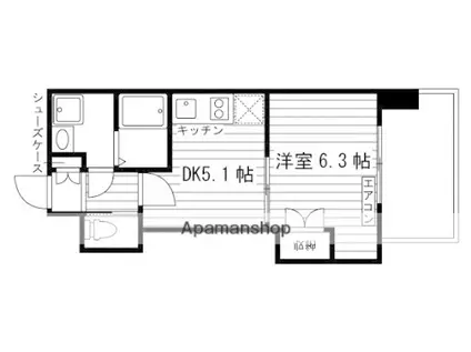 GRAND ETERNA岡山 2(1DK/10階)の間取り写真
