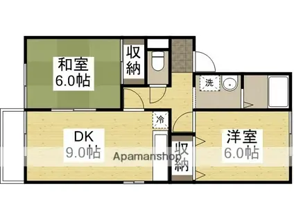 クレールメゾンB(2DK/1階)の間取り写真