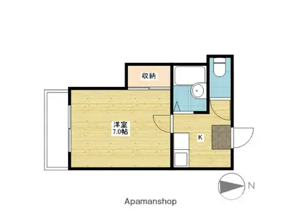 レジデンス津倉(1K/3階)の間取り写真