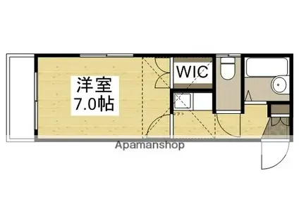 プレール庭瀬駅前(1K/2階)の間取り写真