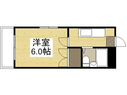 トレンディー1(1K/4階)の間取り写真