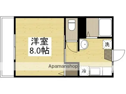 チェリーテラス(1K/2階)の間取り写真