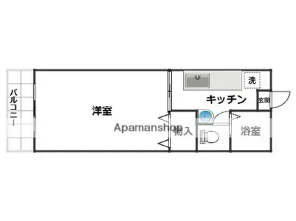 サンシャイン伊島(1K/1階)の間取り写真