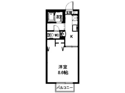 杉乃子ハイム(1K/2階)の間取り写真