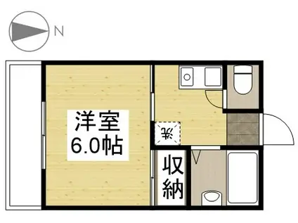 ビッグバーンズマンション西川原(1K/3階)の間取り写真