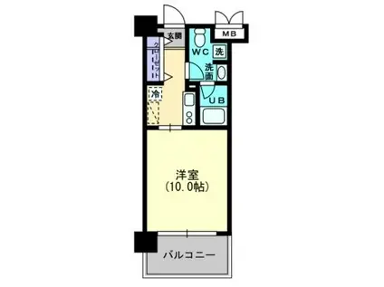 AXⅠS伊島(1K/7階)の間取り写真