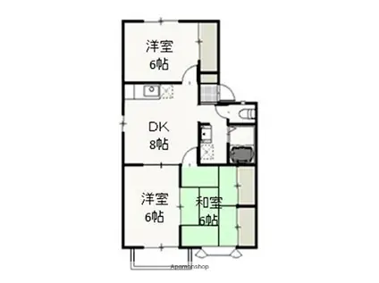 エルハイム(3DK/2階)の間取り写真