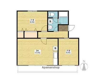 サンライズパレス(2LDK/2階)の間取り写真