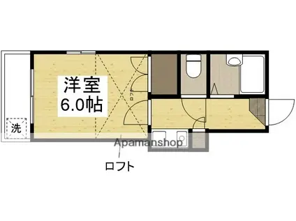 プレール浜(1K/1階)の間取り写真