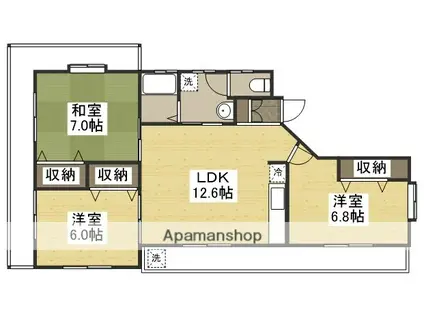 ジョイフル津島Ⅱ号館(3LDK/2階)の間取り写真