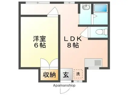 レジデンス伊島A棟(1LDK/1階)の間取り写真