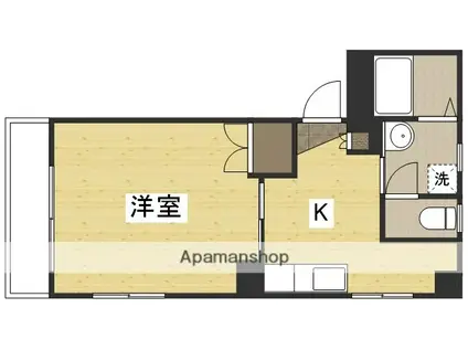 ビュー倉敷(1K/3階)の間取り写真