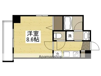 月光岡山市役所前(1K/2階)の間取り写真