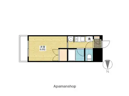 KSB下伊福B棟(1K/3階)の間取り写真