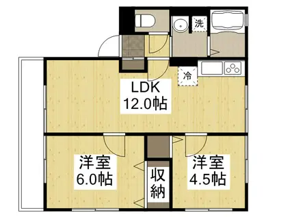 メゾンラフォーレ(2LDK/1階)の間取り写真