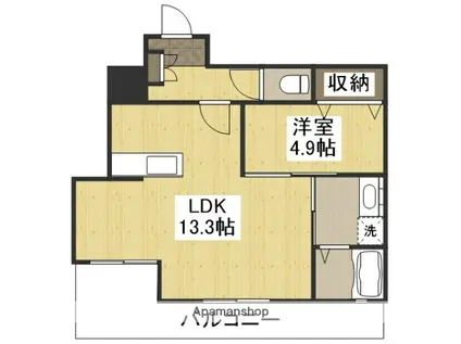 SOLANA(1LDK/1階)の間取り写真