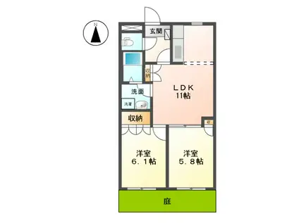 オータムめぐみ(2LDK/1階)の間取り写真