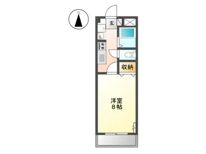 カスティージョⅡ(1K/1階)の間取り写真