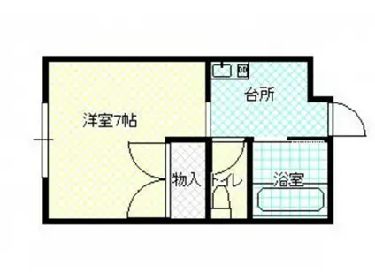 サンシャイン大安寺(ワンルーム/1階)の間取り写真