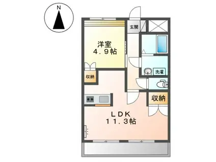 エルガーデン白石(1LDK/2階)の間取り写真