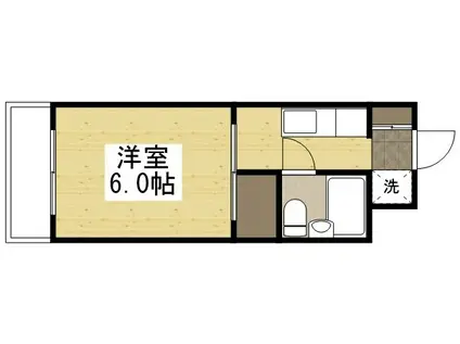 シャルム岡本(1K/2階)の間取り写真