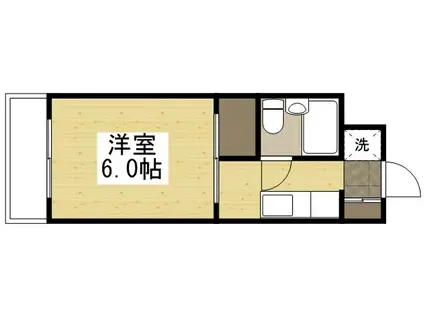 シャルム岡本(1K/2階)の間取り写真