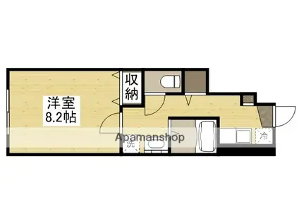 パシフィコ ノヴァA棟(1K/1階)の間取り写真