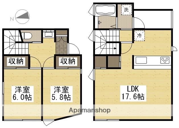 徳吉迎人(2LDK)の間取り写真