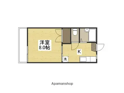 ドエル津島(1K/2階)の間取り写真