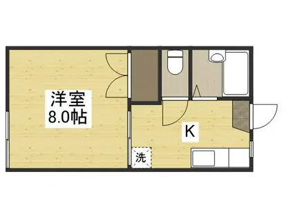 ドエル津島(1K/1階)の間取り写真