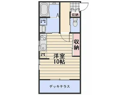 スカイガーデン奥田南(1K/1階)の間取り写真