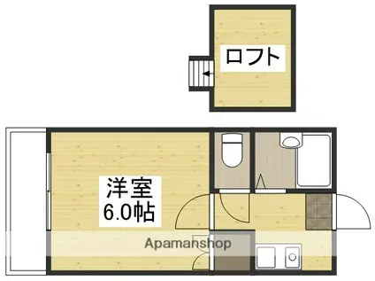 ラポール青江(1K/2階)の間取り写真