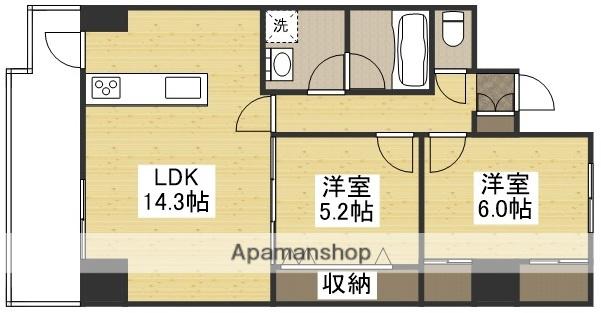 ベラカーサノース(2LDK/3階)の間取り写真