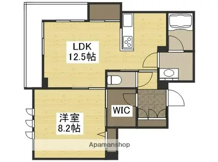 シャーメゾングラン七日市(1LDK/3階)の間取り写真