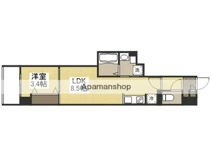 月光 ハレノワ(1LDK/9階)の間取り写真