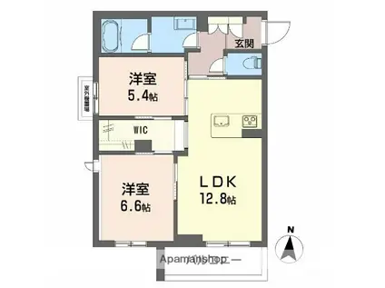 セレーノ野田(2LDK/3階)の間取り写真