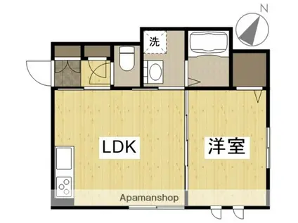 星と青空のクーレ(1LDK/2階)の間取り写真