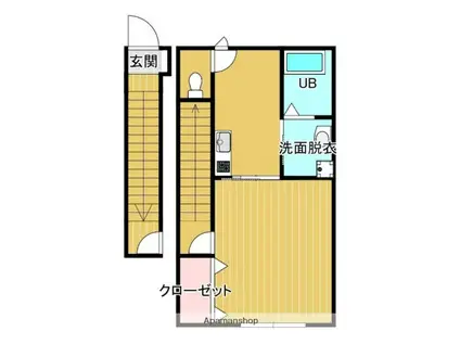 MALLOW 南棟(1K/2階)の間取り写真