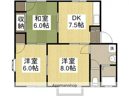コーポさくら Ⅱ(3DK/1階)の間取り写真