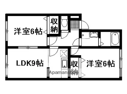 フォーシーズンズ秋(2LDK/2階)の間取り写真