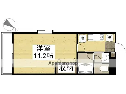 ジェムハナクマ(1K/4階)の間取り写真