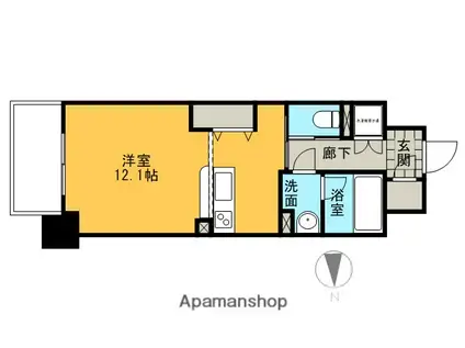 アルファレガロ西古松(1K/12階)の間取り写真