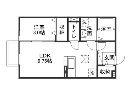 グランモア・浅沼(1LDK/1階)の間取り写真