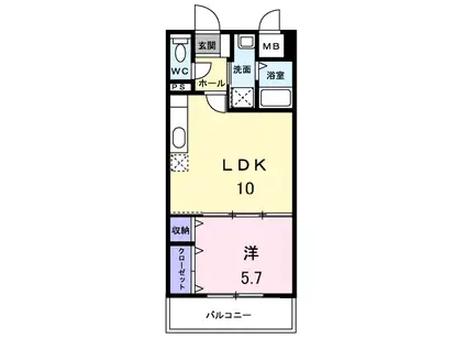 アバンツァート(1LDK/1階)の間取り写真