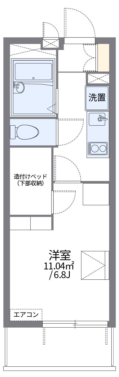 レオパレスメルベーユ 昭和Ⅲ(1K/4階)の間取り写真