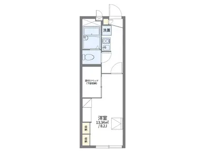 レオパレスセフティ半田(1K/1階)の間取り写真