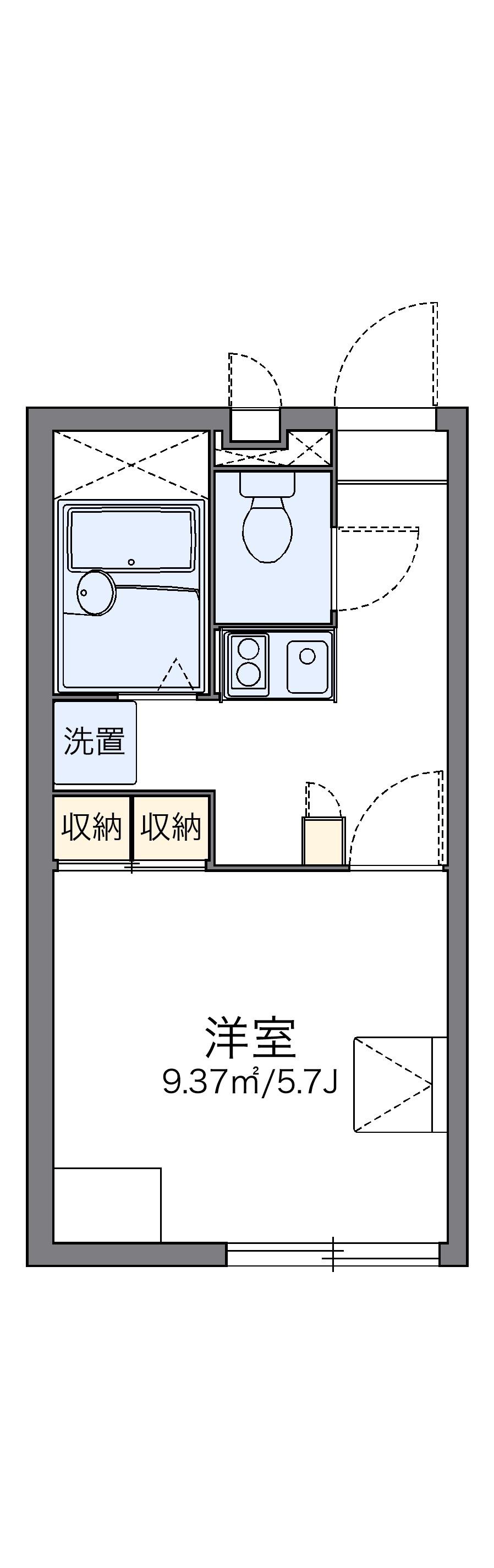 レオパレスマユリカⅣ(1K/1階)の間取り写真