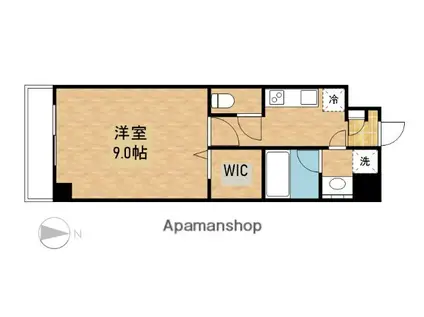 CREGRAD(1K/2階)の間取り写真