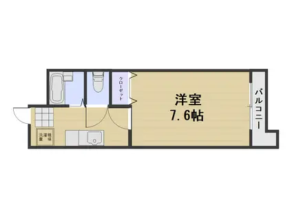 フロントステーション西川原(1K/2階)の間取り写真