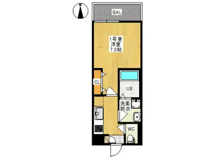 REGALEST桑田(1K/1階)の間取り写真